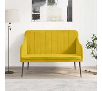 vidaXL Panca in velluto gialla 110x76x80 cm