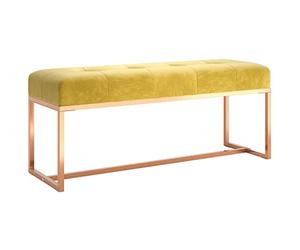 vidaXL Panca Giallo Senape 110x36x45 cm in Velluto