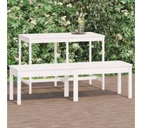 vidaXL Panca Giardino 2 Posti Bianca 159,5x44x45cm Legno Massello Pino