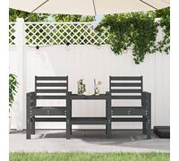 vidaXL Panca Giardino con Tavolino 2 Posti Grigia Legno Massello Pino