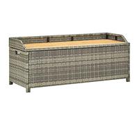 vidaXL Panca Giardino con Vano Portaoggetti Rustica Robusta Elegante Baule Cassapanca Panchina da Esterno 120 cm in Legno e Polyrattan Grigio