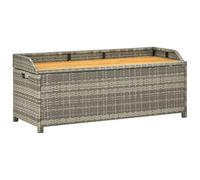 vidaXL Panca Giardino con Vano Portaoggetti Rustica Robusta Elegante Baule Cassapanca Panchina da Esterno 120 cm in Legno e Polyrattan Grigio