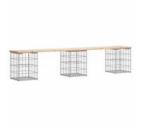 vidaXL Panca Giardino Design Gabbione 203x31x42 cm Legno Massello Pino