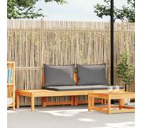 vidaXL Panca Giardino Tavolo e Cuscini Grigio Scuro Massello d'Acacia