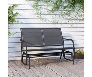 vidaXL Panca Glider Giardino Nera 120,5x76x86,5 cm Textilene e Acciaio