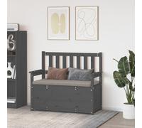 vidaXL Panca Grigio 112,5x51,5x96,5 cm in Legno Massello di Pino