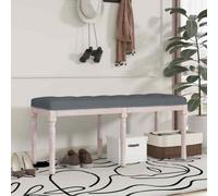 AX Panca Ingresso Grigio Velluto Lusso Soggiorno Massello 110x40x49cm New 344454