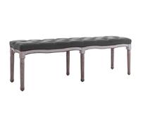 vidaXL Panca in Lino e Legno Massello 150x40x48 cm Grigio Scuro