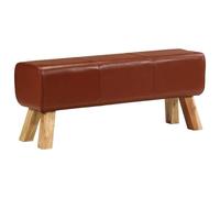 vidaXL Panca Marrone 110 cm Vera Pelle Capra e Massello Mango, Seduta, Panca da corridoio, arredo da Salotto, Panca da Ingresso