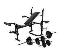 vidaXL Panca Multifunzione Bilanciere e Manubri 30,5 kg Allenamento Fitness