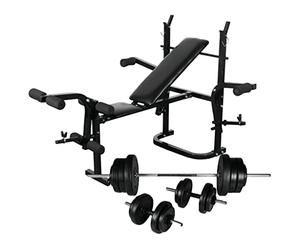 vidaXL Panca Multifunzione Bilanciere Set Manubri 30,5 kg Fitness Multi Model