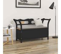 vidaXL Panca Nera 107x45x75,5 cm Legno Massello di Abete