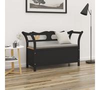 vidaXL Panca Nera 107x45x75,5 cm Legno Massello di Abete