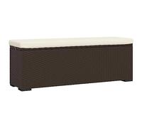 vidaXL Panca Ottomana con Cuscino Marrone 110x30x40 cm in Polyrattan