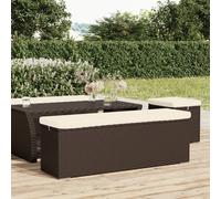 vidaXL Panca Ottomana con Cuscino Marrone 110x30x40 cm in Polyrattan