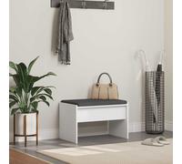 vidaXL Panca per ingresso con cuscino Bianco 63 x 38 x 40 cm