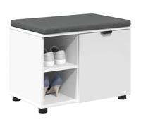 vidaXL Panca per Ingresso con Cuscino con Porta Bianco 60 x 38 x 46 cm, Panca alla Moda, con Spazio di archiviazione Rettangolare, Imbottitura in Tessuto, per l'ingresso, Comoda e Funzionale