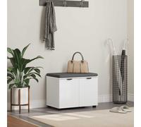 vidaXL Panca per ingresso con cuscino con porta Bianco 60 x 38 x 46 cm