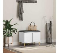 vidaXL Panca per ingresso con cuscino con porta Bianco 60 x 38 x 46 cm
