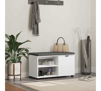 vidaXL Panca per Ingresso con Cuscino con Porta Bianco 80 x 38 x 46 cm, Panca alla Moda, con Spazio di archiviazione Rettangolare, Imbottitura in Tessuto, per l'ingresso, Comoda e Funzionale
