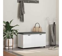 vidaXL Panca per ingresso con cuscino con porta Bianco 80 x 38 x 46 cm
