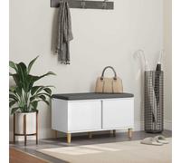vidaXL Panca per ingresso con cuscino con porta Bianco 80 x 38 x 46 cm
