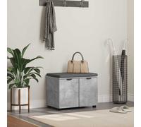 vidaXL Panca per Ingresso con Cuscino Grigio Cemento 60 x 38 x 46 cm, Panchina d'ingresso Moderna e Rettangolare, Soluzione di Stoccaggio Durevole, Panchina Senza Schienale