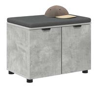 vidaXL Panca per Ingresso con Cuscino Grigio Cemento 60 x 38 x 46 cm, Panchina d'ingresso Moderna e Rettangolare, Soluzione di Stoccaggio Durevole, Panchina Senza Schienale