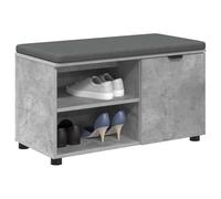 vidaXL Panca per Ingresso con Cuscino Grigio Cemento 80 x 38 x 46 cm, Panca alla Moda, con Spazio di archiviazione Rettangolare, Imbottitura in Tessuto, per l'ingresso, Comoda e Funzionale