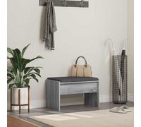 vidaXL Panca per ingresso con cuscino Grigio Sonoma 63 x 38 x 40 cm