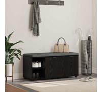 vidaXL Panca per ingresso con cuscino Rovere Nero 100 x 38 x 46 cm