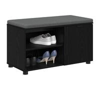 vidaXL Panca per Ingresso con Cuscino Rovere Nero 80 x 38 x 46 cm, Panca alla Moda, con Spazio di archiviazione Rettangolare, Imbottitura in Tessuto, per l'ingresso, Comoda e Funzionale
