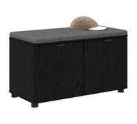vidaXL Panca per ingresso con cuscino Rovere Nero 80 x 38 x 46 cm
