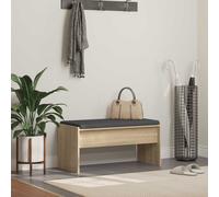 vidaXL Panca per ingresso con cuscino Rovere Sonoma 83 x 38 x 40 cm