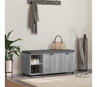 vidaXL Panca per ingresso con cuscino Sonoma grigia 100 x 38 x 46 cm