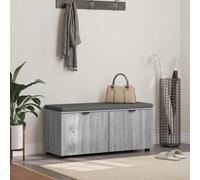 vidaXL Panca per ingresso con cuscino Sonoma grigia 100 x 38 x 46 cm