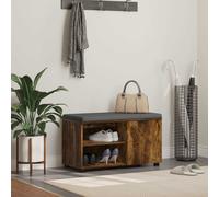 vidaXL Panca per ingresso con porta Quercia Affumicata 80 x 38 x 46 cm