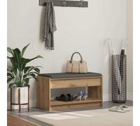 vidaXL Panca con Cuscino con Mensola Artisan Quercia 83x38x45 cm Moderno Halbank Ingresso Funzionale Elegante Panca Senza Schienale Design Minimalista Elegante Mobili da Casa
