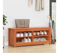 vidaXL Panca per scarpe Cera marrone 110 x 38 x 45.5 cm