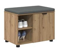 vidaXL Panca per scarpe con cuscino Rovere Artigianale 60 x 38 x 46 cm
