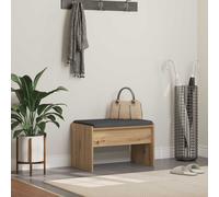 vidaXL Panca per scarpe con cuscino Rovere Artigianale 63 x 38 x 40 cm
