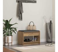 vidaXL Panca per scarpe con cuscino Rovere Artigianale 63 x 38 x 45 cm