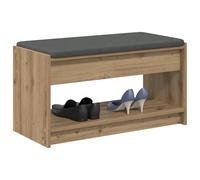 vidaXL Panca per scarpe con cuscino Rovere Artigianale 83 x 38 x 45 cm