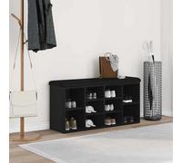 vidaXL Panca per scarpe Nero 100 x 30 x 48 cm Legno multistrato