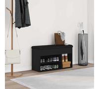 vidaXL Panca per scarpe Nero 80 x 30 x 45 cm Legno multistrato