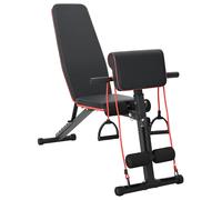 vidaXL Panca Pesi Regolabile con Bande di Resistenza 150 kg Acciaio Nera
