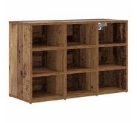 vidaXL Panca Porta Scarpe 77,5 x 30 x 51 cm con Aspetto in Legno Antico. Design Rettangolare e Minimalista. da Usare Dentro casa. Ha Uno Schienale. Montaggio Necessario. Ripiani in Legno Marrone e r