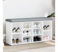 vidaXL Panca Porta Scarpe Bianca 102x32x50 cm in Legno Multistrato