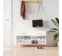 vidaXL Panca Porta Scarpe Bianca 102x35x55 cm in Legno Multistrato