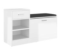 vidaXL Panca Porta Scarpe Bianco Lucido 94,5x31x57cm Legno Multistrato